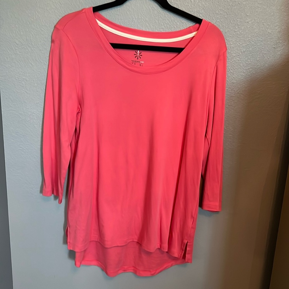 Quarter Sleeve Coral Top